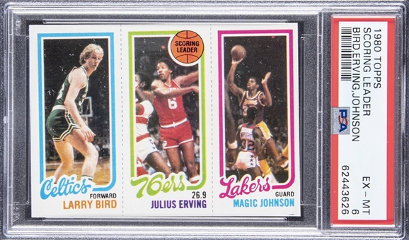 1980/81 Topps Larry Bird/Magic Johnson Rookie Card – PSA EX-MT 6